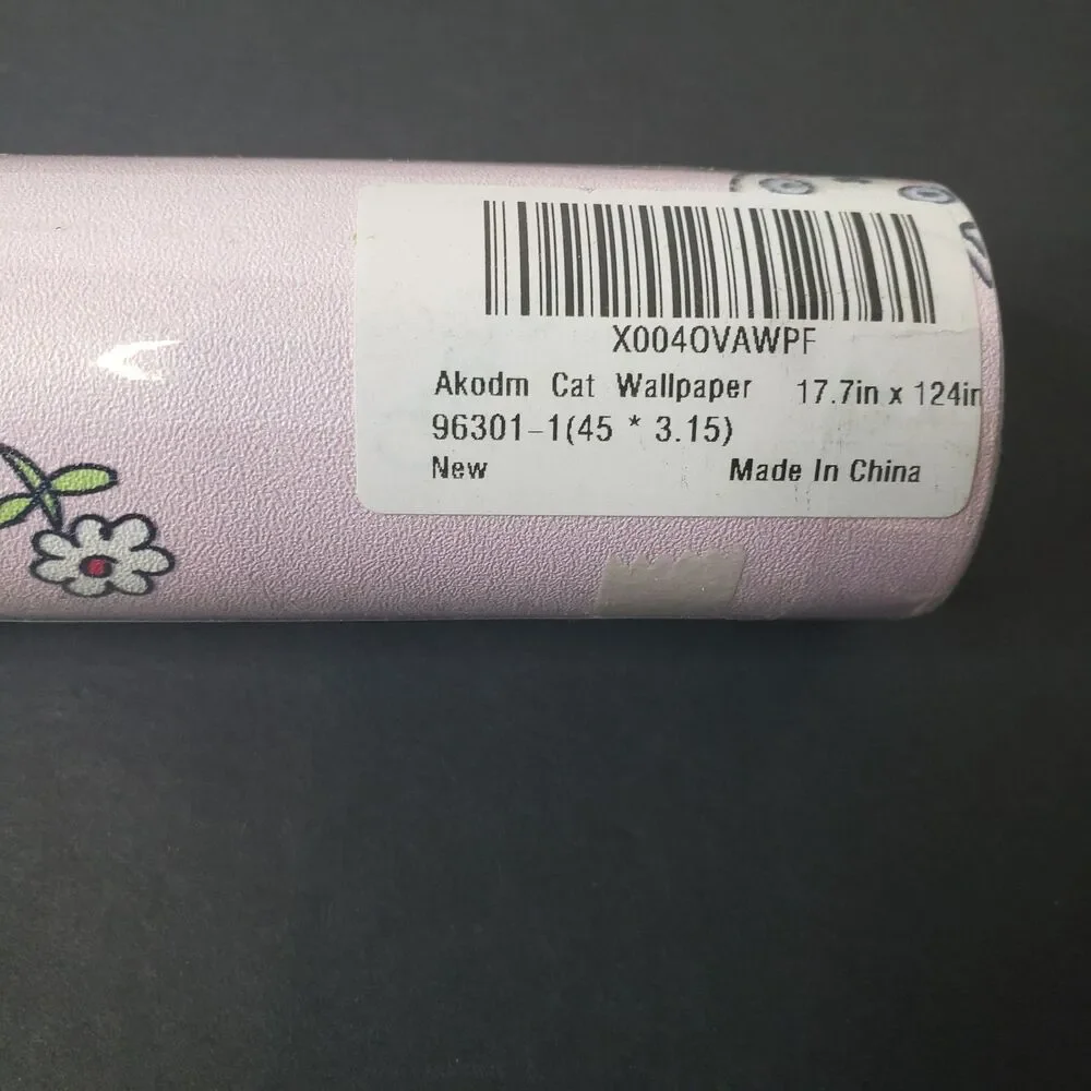 Cute Pink Cat Wallpaper Removable Vinyl Self-Adhesive Sticky Contact Paper 10ft